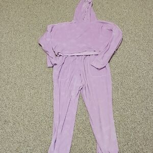 Juicy Couture Lilac Cropped Hoodie 2 Pc Sleepwear, Women's Small. Indie Lounge